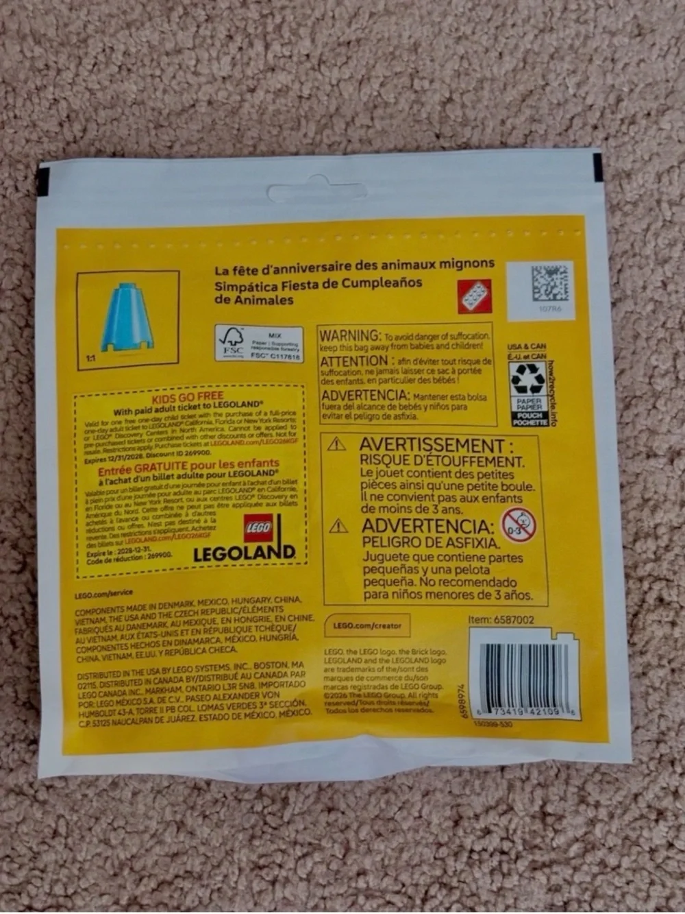 New Sealed 2026 Lego Creator 30715 Cute Animal Birthday Party Paperbag Set
